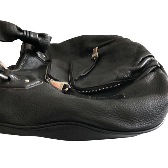 Aimee Kestenberg Black Genuine Leather Large Hobo Carryall Shoulder Bag Purse - Picture 3 of 12
